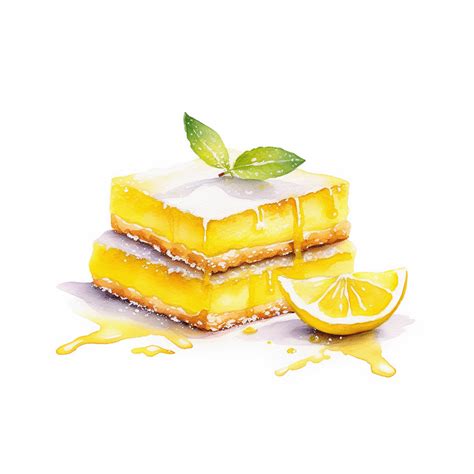 Lemon bars watercolor clipart on Behance