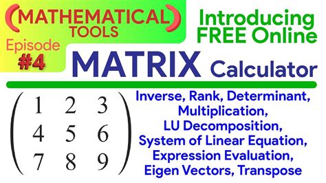 Matrix Calculator | Online Matrix Calculator | Mathematical Tools ...