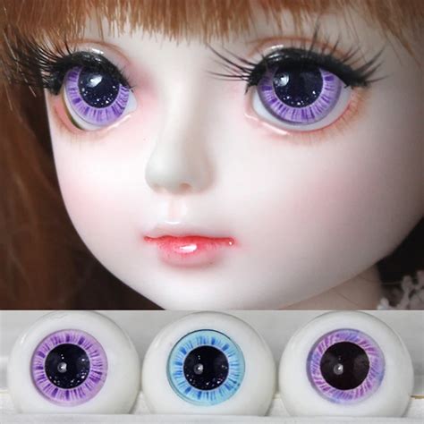 1 Pair Purple Blue No Pupil Acrylic Eyes for SD Dolls 18MM 16MM 14MM ...