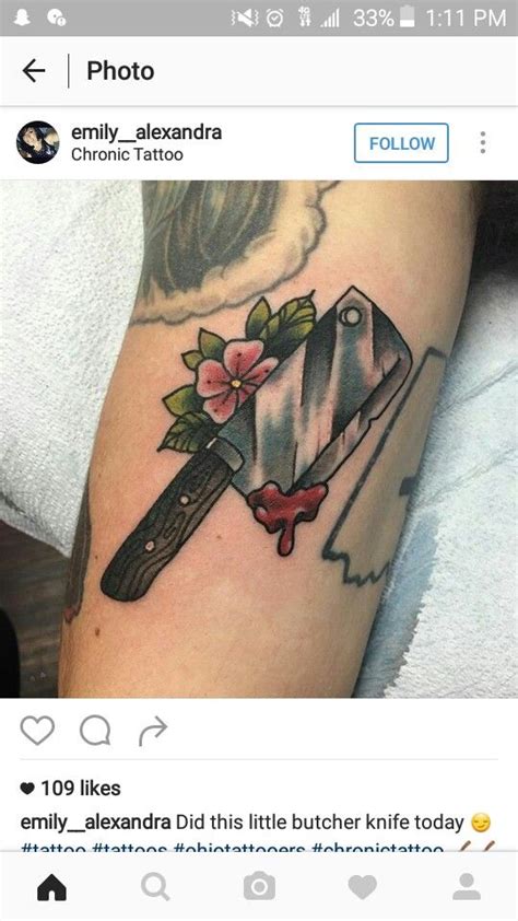 butcher knife traditional tattoo | Traditional tattoo, Vintage style tattoos, Culinary tattoos