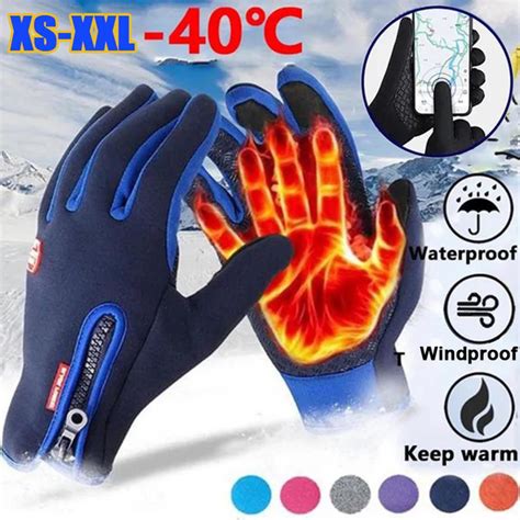 New Upgraded Winter Gloves -40℃ Waterproof Windproof Warm Gloves Full Finger Touch Screen Gloves ...