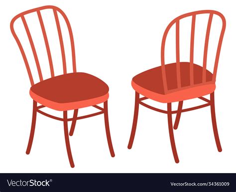 Isolated two chairs with back front back view Vector Image