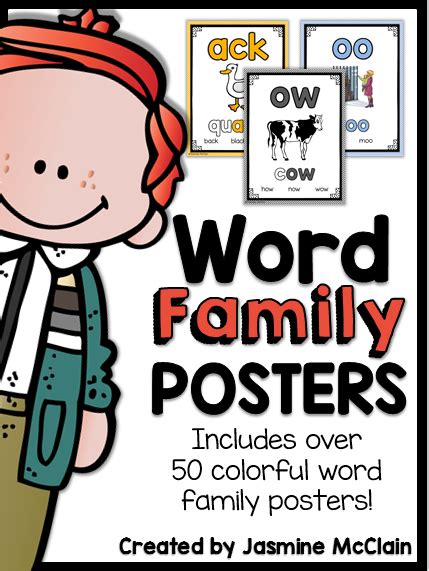 Word Family Posters | Family poster, Word families, Words