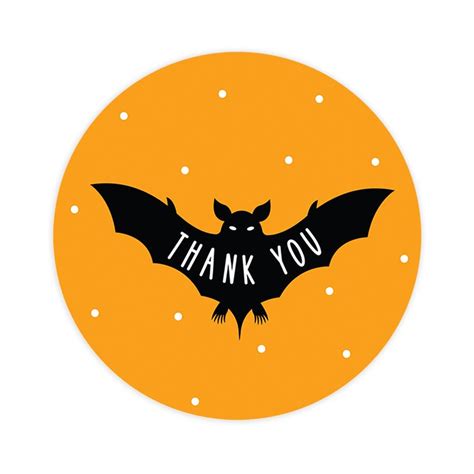 The Holiday Aisle® Halloween Thank You Stickers 2 Inch Round 120 Bulk Pack Bat Happy Halloween ...