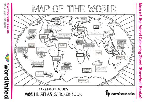 Map of the World Colouring Sheet - Barefoot Books - WordUnited