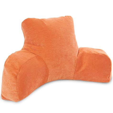 Majestic Home Goods Indoor Orange Villa Velvet Reading Pillow with Arms Backrest Back Support ...