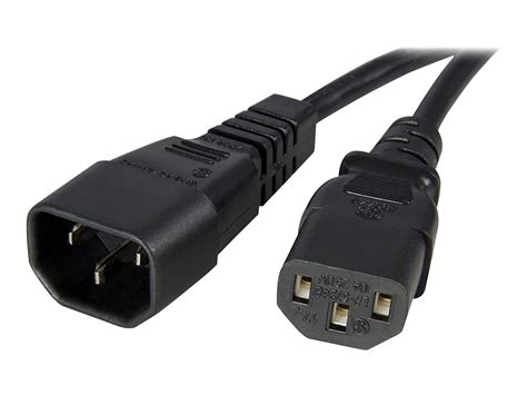 StarTech.com 10 ft Standard Computer Power Cord Extension - C14 to C13 ...