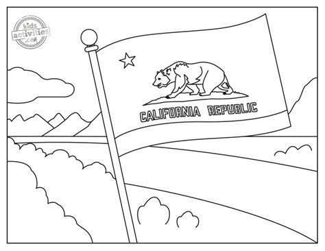 Historic California Flag Coloring Page Kids Activities Blog