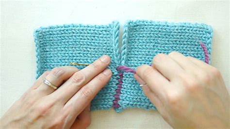 Alexis Winslow shows you how to sew seams on a knitted garment using the mattress stitch. Th ...