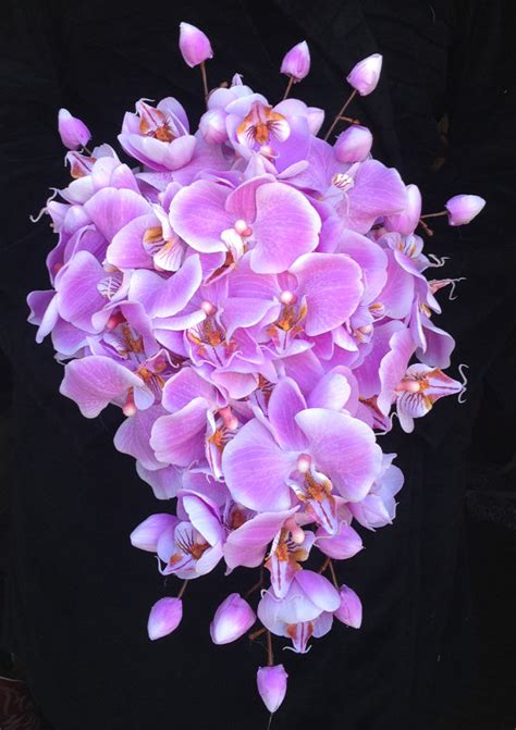 Light Purple True-Touch Orchid Cascading Bouquet | Purple orchid bouquet, Orchid bridal bouquets ...