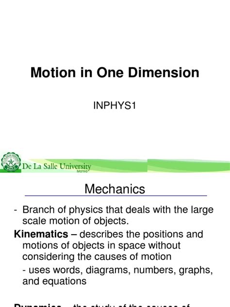 Motion in One Dimension | PDF | Velocity | Acceleration