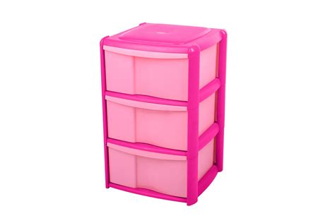 Form Pink Plastic 3 Drawer Tower | Rooms | DIY at B&Q | Plastic drawers, Drawer unit, Bathroom ...