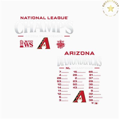 Diamondbacks 2023 National League Champions Roster SVG - Inspire Uplift