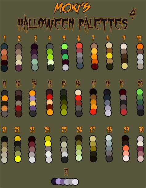 Halloween palettes 4 by Mokisaur on DeviantArt