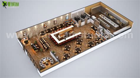 Cafe Layout Floor Plan 3d