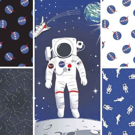 NASA Cotton Fabric, Bundle of 5, Out of This World NASA Collection by Riley Blake, Fabric by the ...