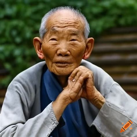 Old chinese man, front, reading a book, long hair on Craiyon