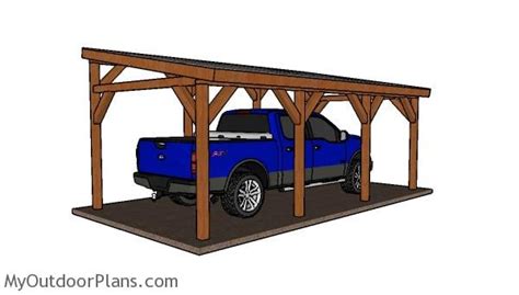 12x24 Do It Yourself Lean to Carport Plans | MyOutdoorPlans