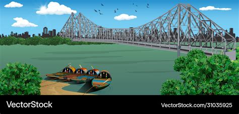 Howrah bridge Royalty Free Vector Image - VectorStock