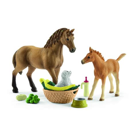 Schleich Horses: Schleich Set of animal baby care and horses Quarter ...