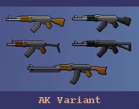 Gun Variant: AK (2D Pixel Weapon) by datDev