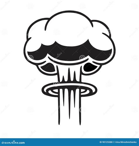 Nuclear mushroom cloud stock vector. Illustration of bomb - 90125588