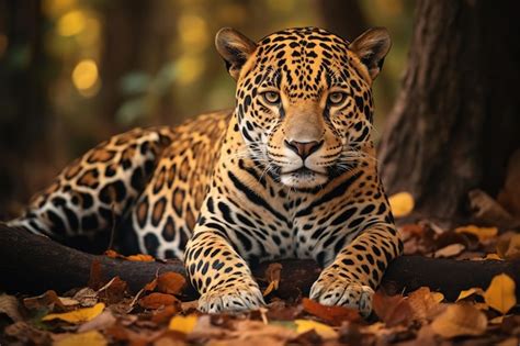 Premium AI Image | Jaguar Resting on a Forest Floor