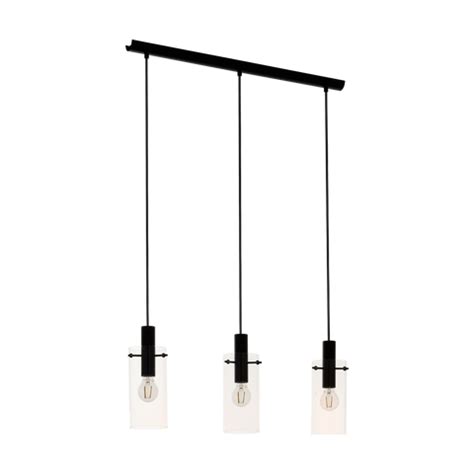 Montefino Clear Glass Pendant Light Black – Roundabout Lighting