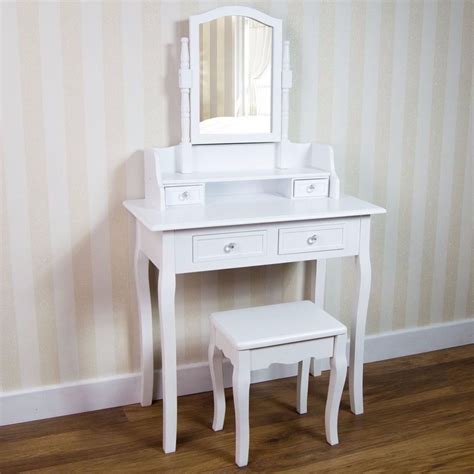 white dressing table 4 drawers mirror stool bedroom dresser classy princess table! | in ...