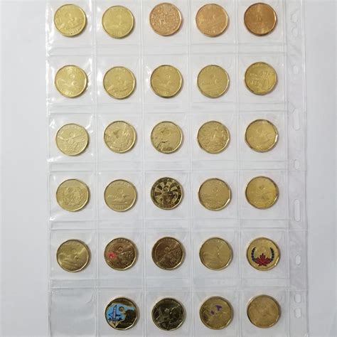 Canada 1 Dollar Coin Collection Coloured + Non-Coloured Loonie Full Set ...