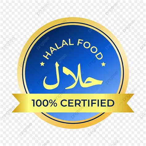 Gambar Label Makanan Halal Dengan Gaya Biru, Halal, Makanan, Label PNG ...