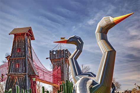 The Gathering Place Adventure Playground and Big Blue Herons Photograph by Gregory Ballos - Fine ...