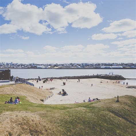 The small Nauthólsvík Geothermal Beach gets pretty crowded on sunny ...