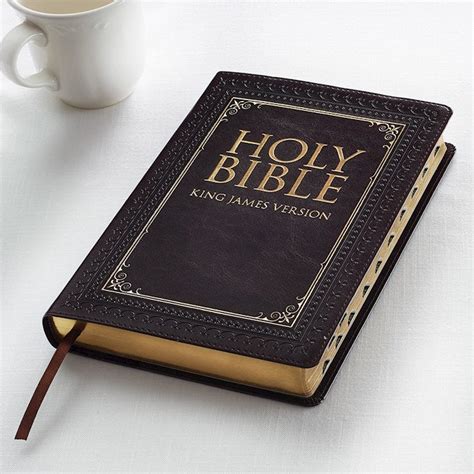 KJV Thinline Large Print Bible-Brown LuxLeather Indexed – Celebrate Faith