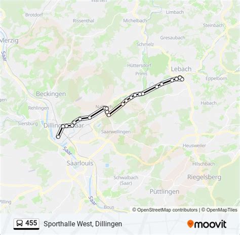 455 Route: Schedules, Stops & Maps - Sporthalle West, Dillingen (Updated)