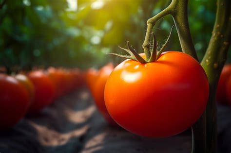 Premium AI Image | Tomatoes growing in a greenhouse