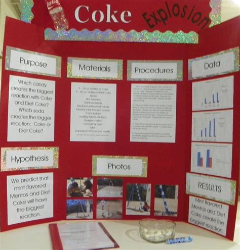 Image result for diet coke and mentos experiment project board | High school science fair ...