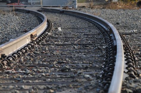 Curved Railroad Tracks Free Stock Photo - Public Domain Pictures