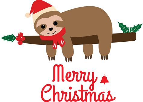 cute cartoon sloth icon on white background. flat style. christmas ...