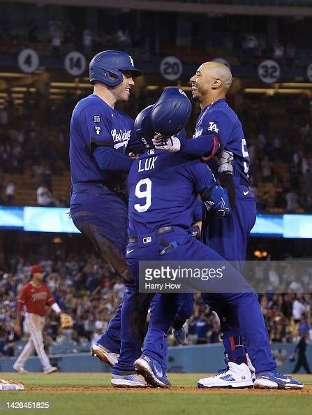 Mookie Betts of the Los Angeles Dodgers celebrates his walk off ...