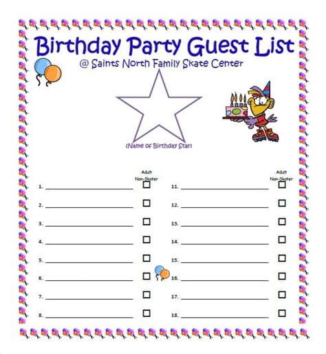 10+ Party guest list templates - Word Excel PDF Formats