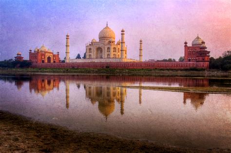 Taj Mahal Reflection, Yamuna River, Textured | The backside … | Flickr