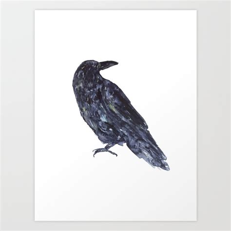 Raven Painting Wall Poster Watercolor Art Print by GoodFairyArt | Society6