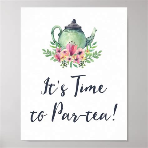 Watercolor Tea Party Welcome Sign | Zazzle.com