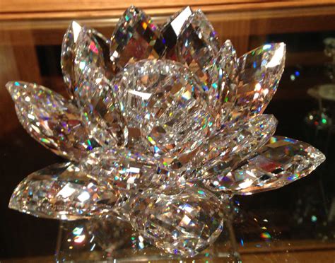 Swarovski Large Lotus Candleholder | Swarovski crystal figurines ...