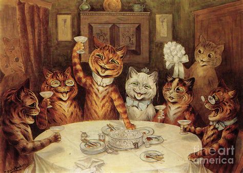 Cat Print Louis Wain Cats Vintage Art The Wedding Breakfast Painting by Kithara Studio - Pixels