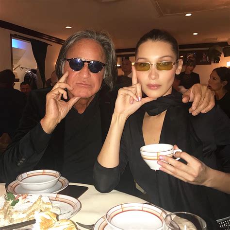 Mohamed Hadid and Bella Hadid Twin in Tiny Sunglasses