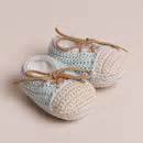 hand crochet leather laced baby shoes by attic | notonthehighstreet.com