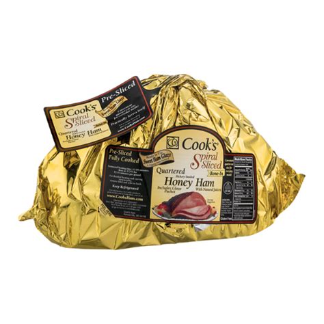 Cook's Quartered Bone-In Hickory Smoked Honey Ham with Glaze Packet Spiral Sliced Reviews 2019