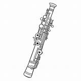 Clarinet Sketch Coloring Page sketch template